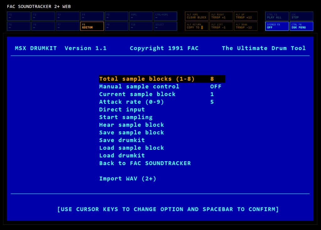 FAC Soundtracker 2+ Web drumkit editor
