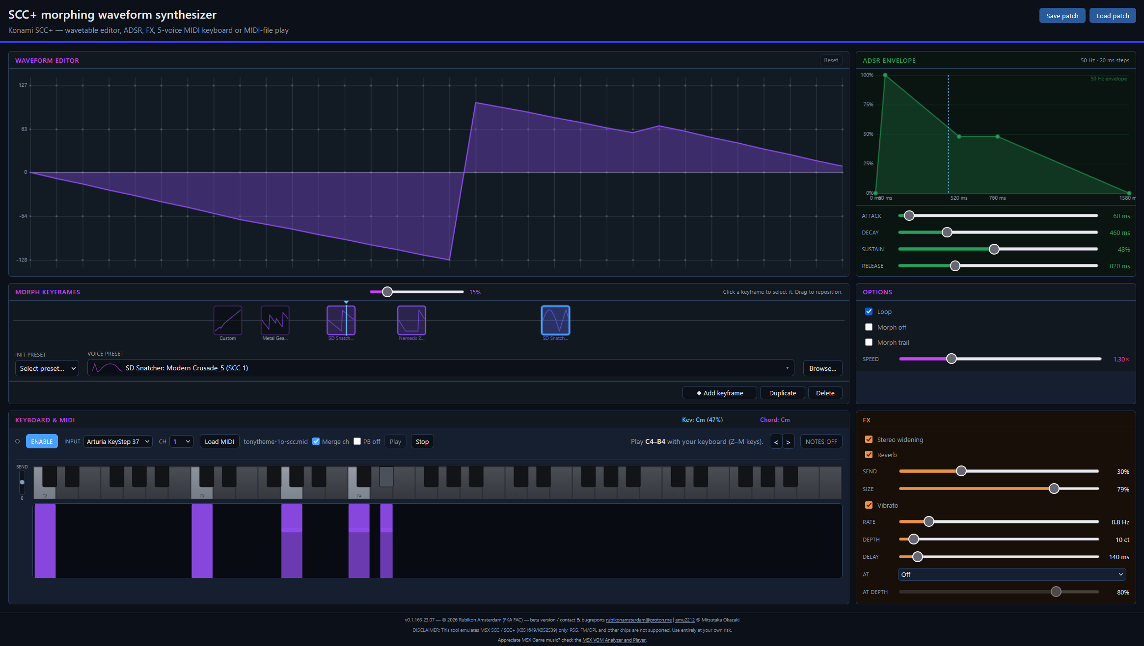 SCC Synth screenshot 1